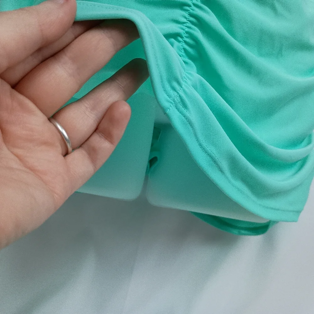 NWT PRETTY LITTLE THINGS‎ Mint Aqua Green Ruched Swim Skirt (#891)